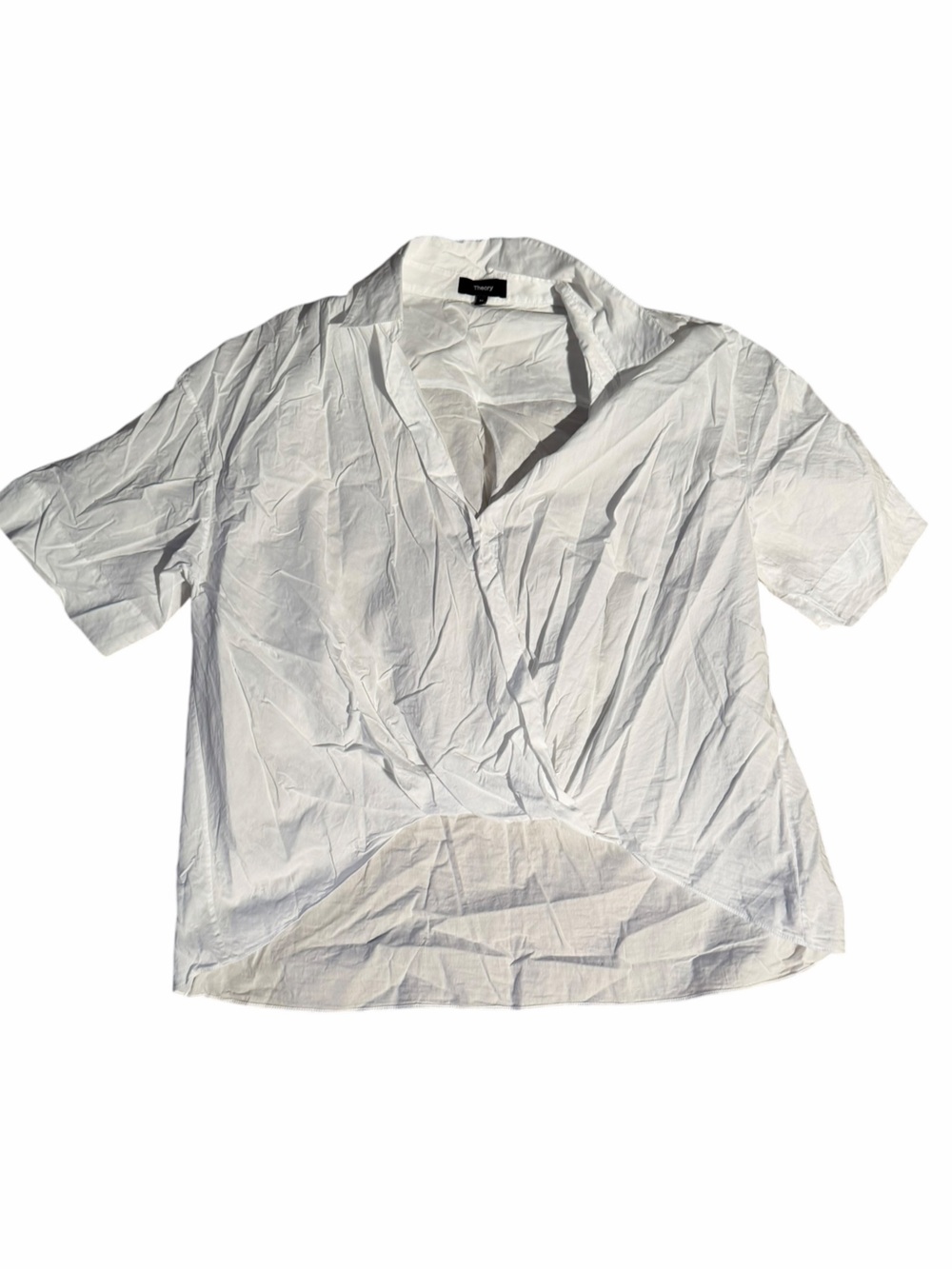 Theory asymmetrical White Collared Shirt